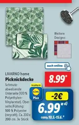 Lidl LIVARNO home Picknickdecke Angebot
