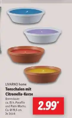 Lidl Tonschalen mit Citronella-Kerze Angebot