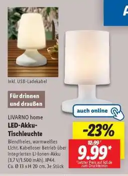 Lidl LIVARNO home LED-Akku-Tischleuchte Angebot