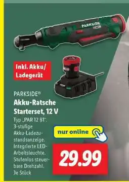 Lidl PARKSIDE Akku-Ratsche Starterset, 12 V Angebot
