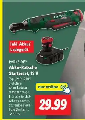 Lidl PARKSIDE Akku-Ratsche Starterset, 12 V Angebot