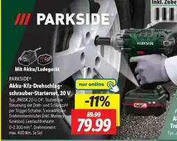 Lidl PARKSIDE Akku-Kfz-Drehschlag-schrauber-Startersset, 20 V Angebot