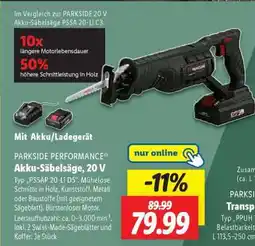 Lidl PARKSIDE PERFORMANCE Akku-Säbelsäge 20 V Angebot