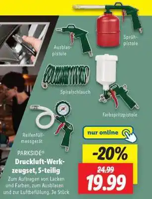 Lidl PARKSIDE Druckluft-Werkzeugset, 5-teilig Angebot