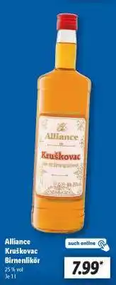 Lidl Alliance Kruškovac Birnenlikör Angebot
