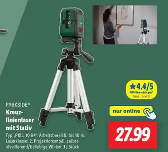 Lidl PARKSIDE Kreuzlinienlaser mit Stativ Angebot