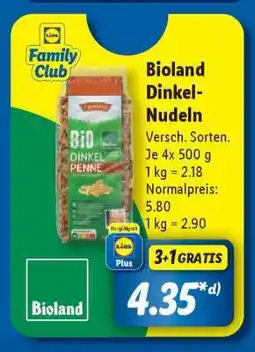 Lidl Bioland Dinkel- Nudeln Angebot