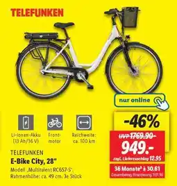 Lidl TELEFUNKEN E-Bike City, 28 Angebot