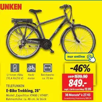Lidl TELEFUNKEN E-Bike Trekking, 28 Angebot