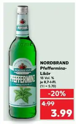 Kaufland NORDBRAND Pfefferminz-Likör Angebot
