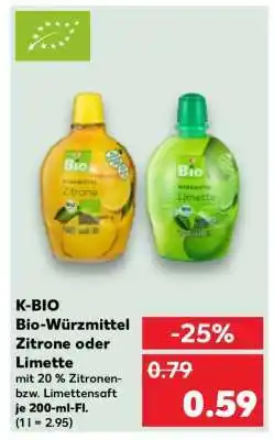 Kaufland K-BIO Bio-Würzmittel Zitrone oder Limette Angebot