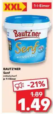 Kaufland BAUTZ'NER Senf Mittelscharf Angebot