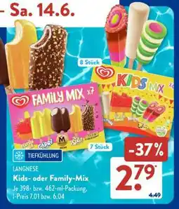 Aldi Süd Langnese Kids- oder Family-Mix Angebot