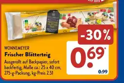 Aldi Süd WONNEMEYER Frischer Blätterteig Angebot