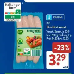 Aldi Süd Bio-Bratwurst Angebot