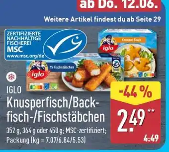 Aldi Nord Knusperfisch/Backfisch-/Fischstäbchen Angebot
