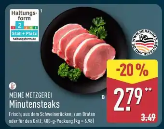 Aldi Nord MEINE METZGEREI Minutensteaks Angebot