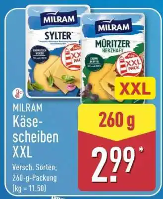 Aldi Nord MILRAM Käsescheiben XXL Angebot