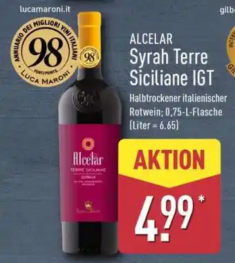 Aldi Nord ALCELAR Syrah Terre Siciliane IGT Angebot