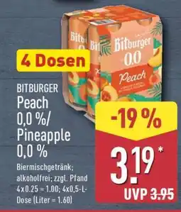 Aldi Nord BITBURGER Peach 0,0 %/Pineapple 0,0 % Angebot