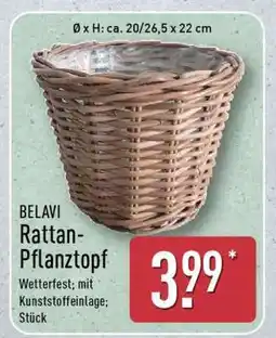 Aldi Nord BELAVI Rattan-Pflanztopf Angebot