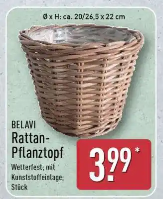Aldi Nord BELAVI Rattan-Pflanztopf Angebot