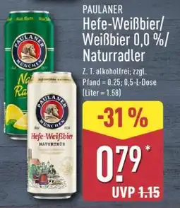Aldi Nord PAULANER Hefe-Weißbier/Weißbier 0,0 %/Naturradler Angebot