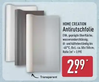 Aldi Nord HOME CREATION Antirutschfolie Angebot
