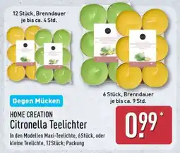Aldi Nord HOME CREATION Citronella Teelichter Angebot