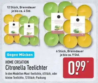 Aldi Nord HOME CREATION Citronella Teelichter Angebot