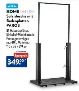 Aldi Nord Solardusche mit Bodenplatten PAROS Angebot