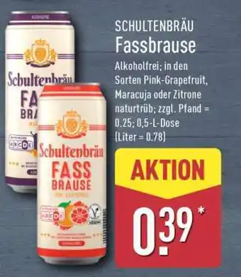 Aldi Nord SCHULTENBRÄU Fassbrause Angebot