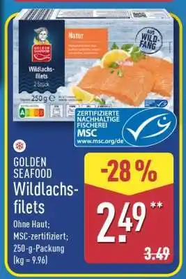 Aldi Nord GOLDEN SEAFOOD Wildlachsfilets Angebot