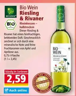 Norma Bio Wein Riesling & Rivaner Angebot