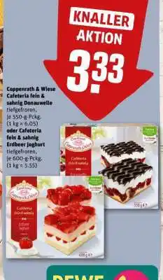 REWE Coppenrath & Wiese Cafeteria fein & sahnig Donauwelle oder Cafeteria fein & sahnig Erdbeer Joghurt Angebot