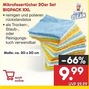 Netto Marken-Discount Mikrofasertücher  20er Set Bigpack XXL Angebot