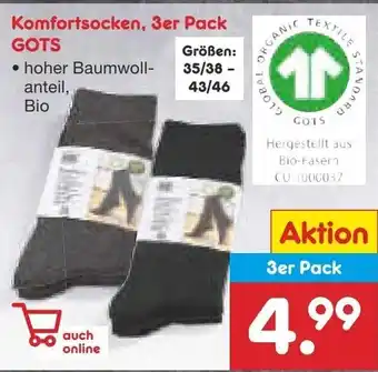 Netto Marken-Discount Komfortsocken, 3er Pack Gots Angebot