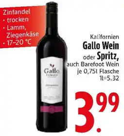 Edeka Kalifornien Gallo Wein oder Spritz Angebot