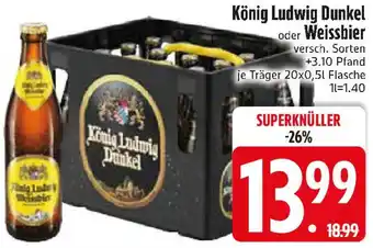 Edeka König Ludwig Dunkel oder Weissbier Angebot