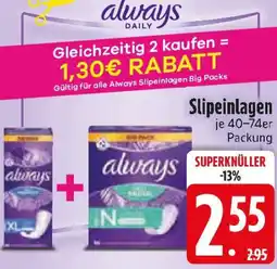 Edeka always Slipeinlagen Angebot