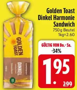 Edeka Golden Toast Dinkel Harmonie Sandwich Angebot
