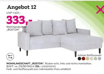 Mömax Wohnlandschaft boston Angebot