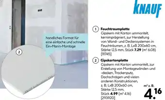 Hellweg Knauf feuchtraumplatte oder gipskartonplatte Angebot
