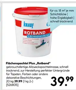 Hellweg Knauf flächenspachtel plus „rotband“ Angebot