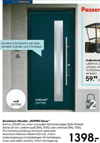 Hellweg Ecostar aluminium-haustür „isopro secur“ Angebot