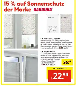 Hellweg Gardinia motiv-rollo „japandi“ oder easyfix-plissee Angebot