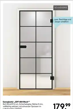 Hellweg Novadoors ganzglastür „gdt 684 black“ Angebot