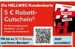 Hellweg Kundenkarte 5 € rabatt- gutschein Angebot