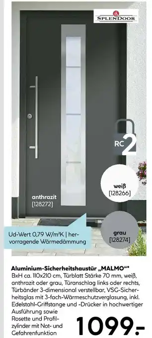 Hellweg Splendoor aluminium-sicherheitshaustür „malmo“ Angebot