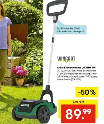 Hellweg Wingart akku-einhandmäher „wahm 20“ Angebot
